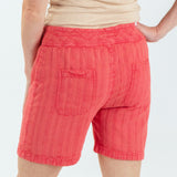 Eyelet Embroidered Relaxed Shorts - Aaria Tees Aaria Tees