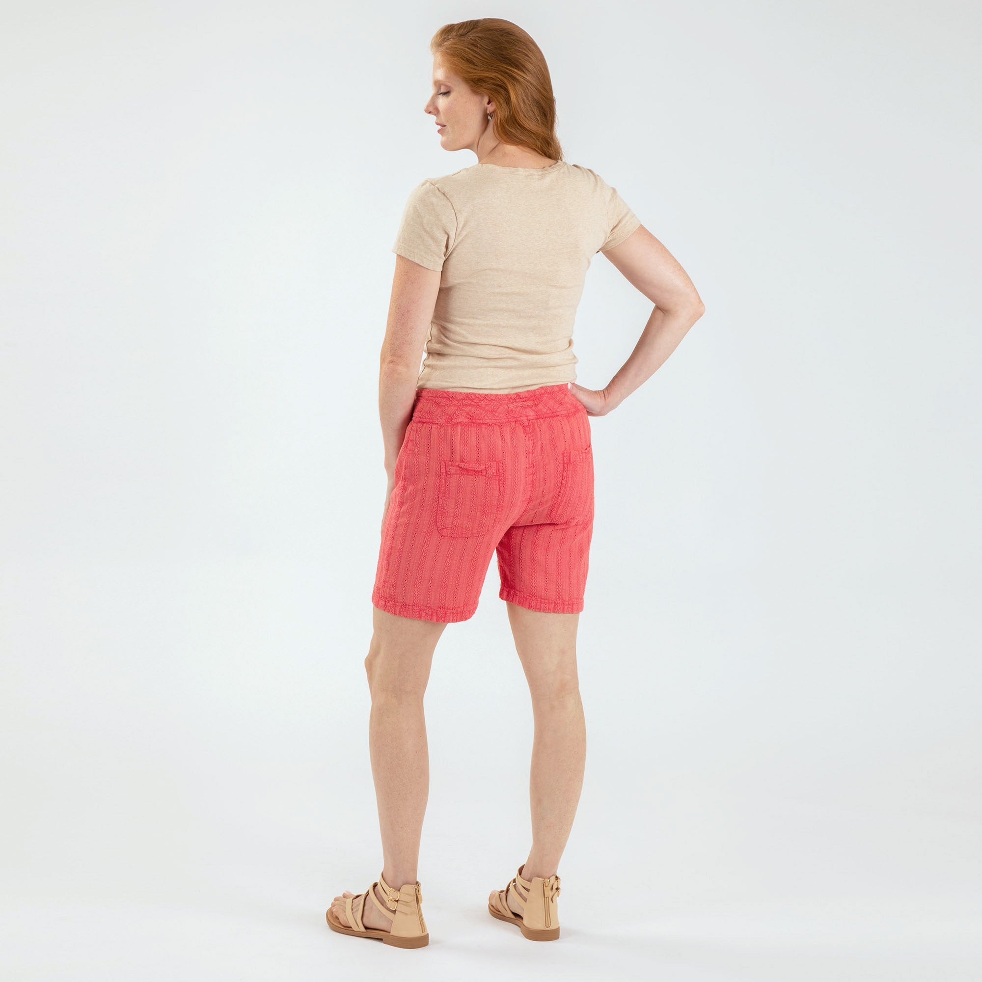 Eyelet Embroidered Relaxed Shorts - Aaria Tees Aaria Tees