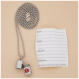 Stainless Steel Medical Alert Pill Container Necklace - Aaria Tees Aaria Tees