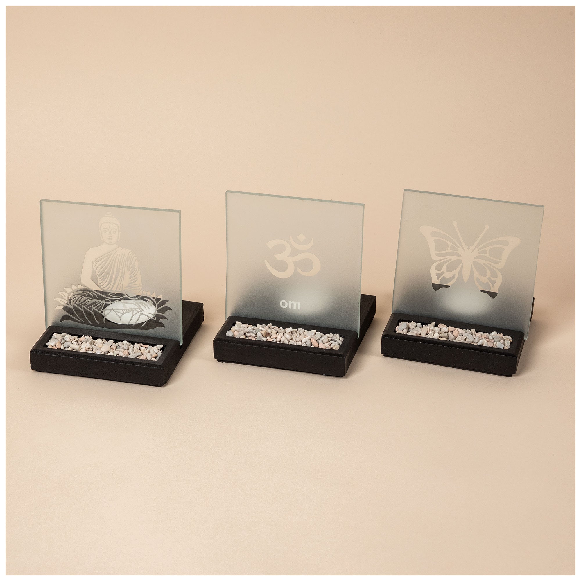 Frosted Glass Tealight & Incense Holder - Aaria Tees Aaria Tees