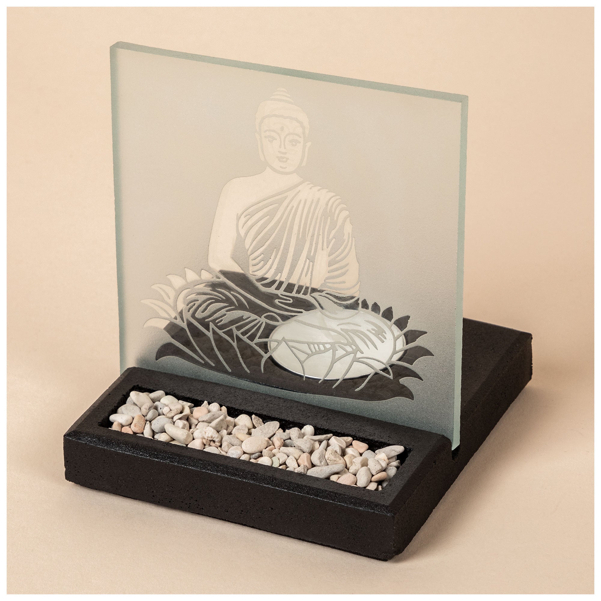Frosted Glass Tealight & Incense Holder - Aaria Tees Aaria Tees