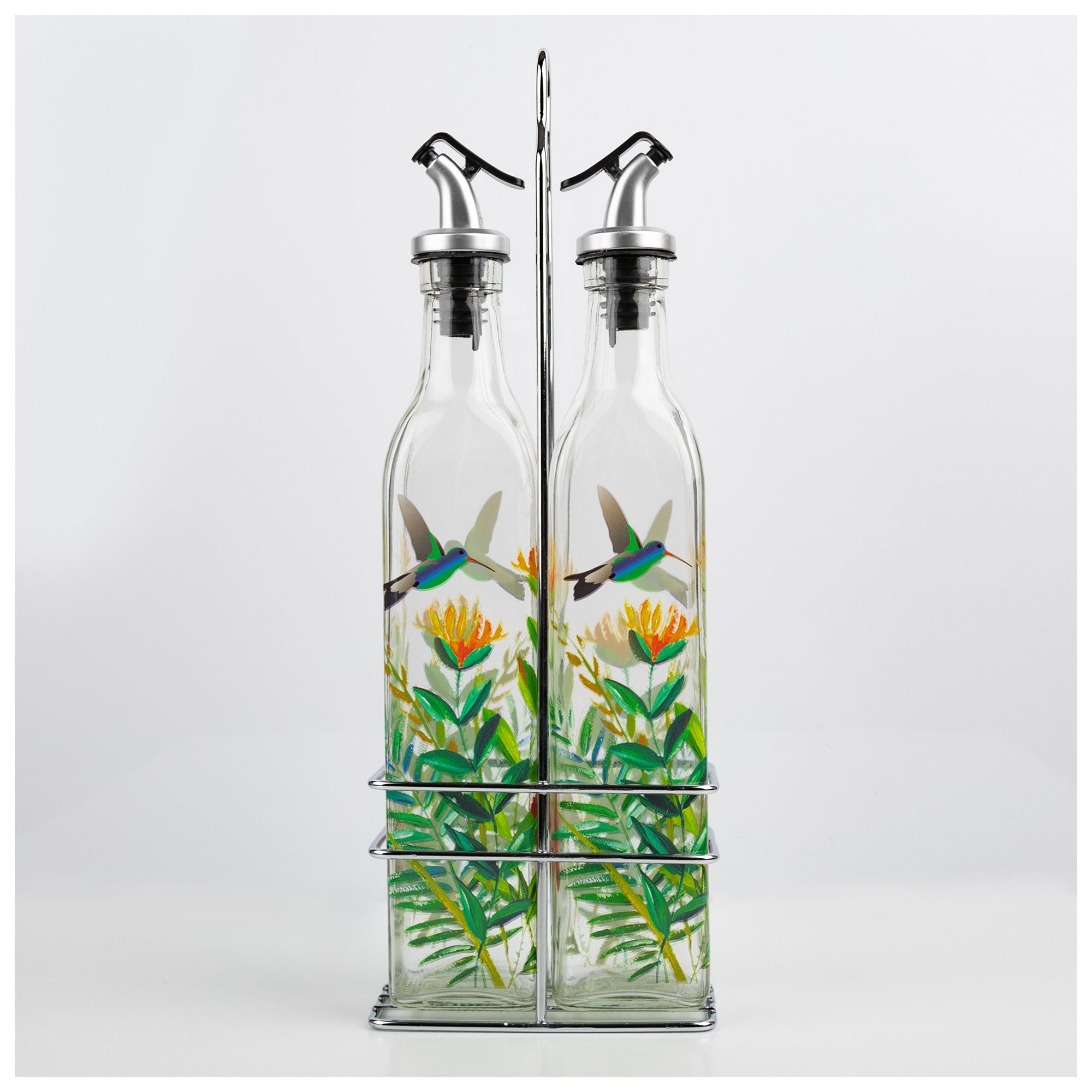 Floral Hummingbird Oil & Vinegar Set - Aaria Tees Aaria Tees