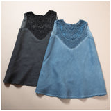 Lace Front Sleeveless Top - Aaria Tees Aaria Tees