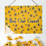 Outdoor Bee Our Guest Metal Sign - Aaria Tees Aaria Tees