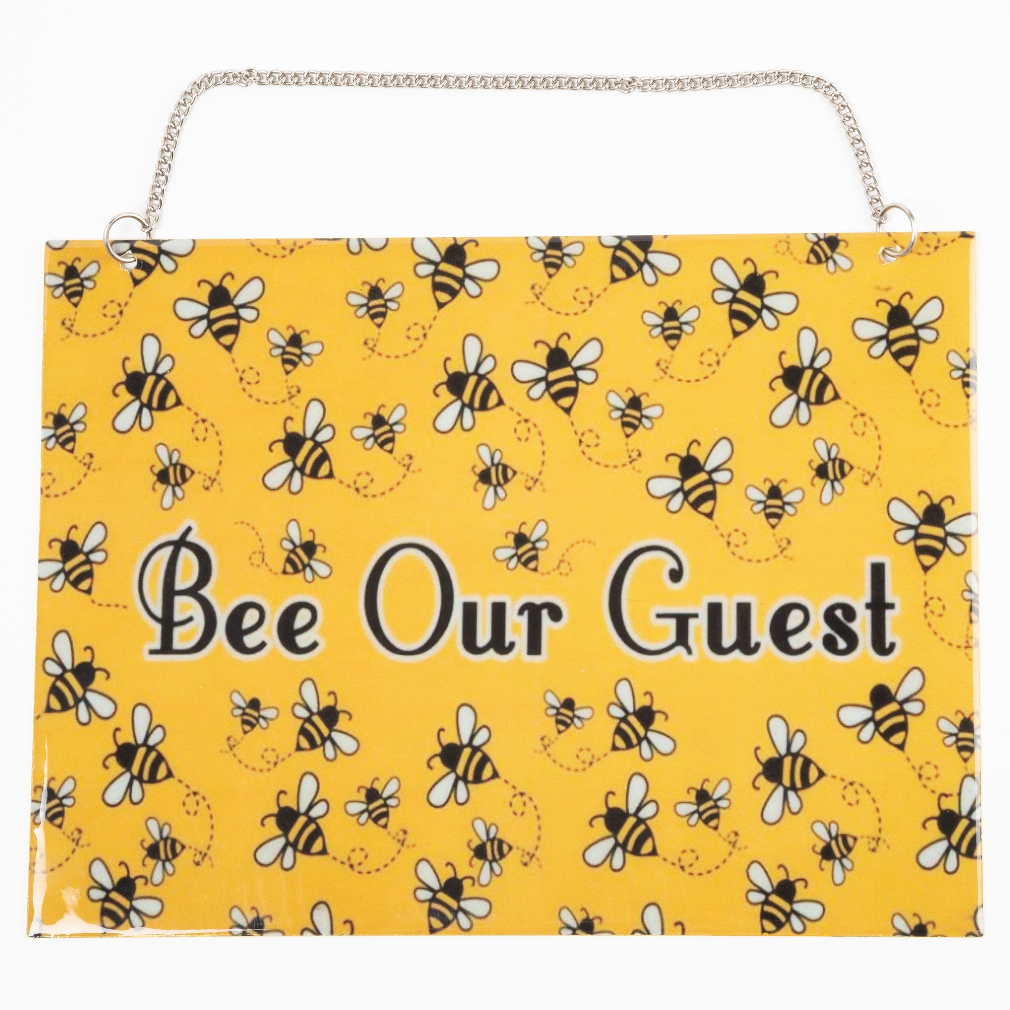 Outdoor Bee Our Guest Metal Sign - Aaria Tees Aaria Tees