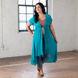 Short Sleeve Sheer Duster Cardigan - Aaria Tees Aaria Tees