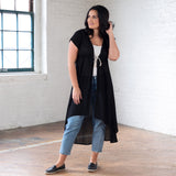 Short Sleeve Sheer Duster Cardigan - Aaria Tees Aaria Tees