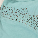 Twist Tie-Front Short Sleeve Dress with Rhinestones - Aaria Tees Aaria Tees
