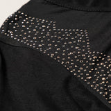 Twist Tie-Front Short Sleeve Dress with Rhinestones - Aaria Tees Aaria Tees