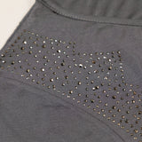 Twist Tie-Front Short Sleeve Dress with Rhinestones - Aaria Tees Aaria Tees