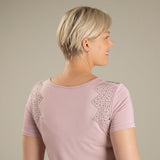 Twist Tie-Front Short Sleeve Dress with Rhinestones - Aaria Tees Aaria Tees