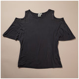 Cold Shoulder Rhinestone Top - Aaria Tees Aaria Tees