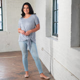 Tie Knot Lace Short Sleeve Shirt - Aaria Tees Aaria Tees
