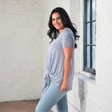 Tie Knot Lace Short Sleeve Shirt - Aaria Tees Aaria Tees