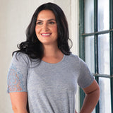 Tie Knot Lace Short Sleeve Shirt - Aaria Tees Aaria Tees