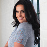 Tie Knot Lace Short Sleeve Shirt - Aaria Tees Aaria Tees