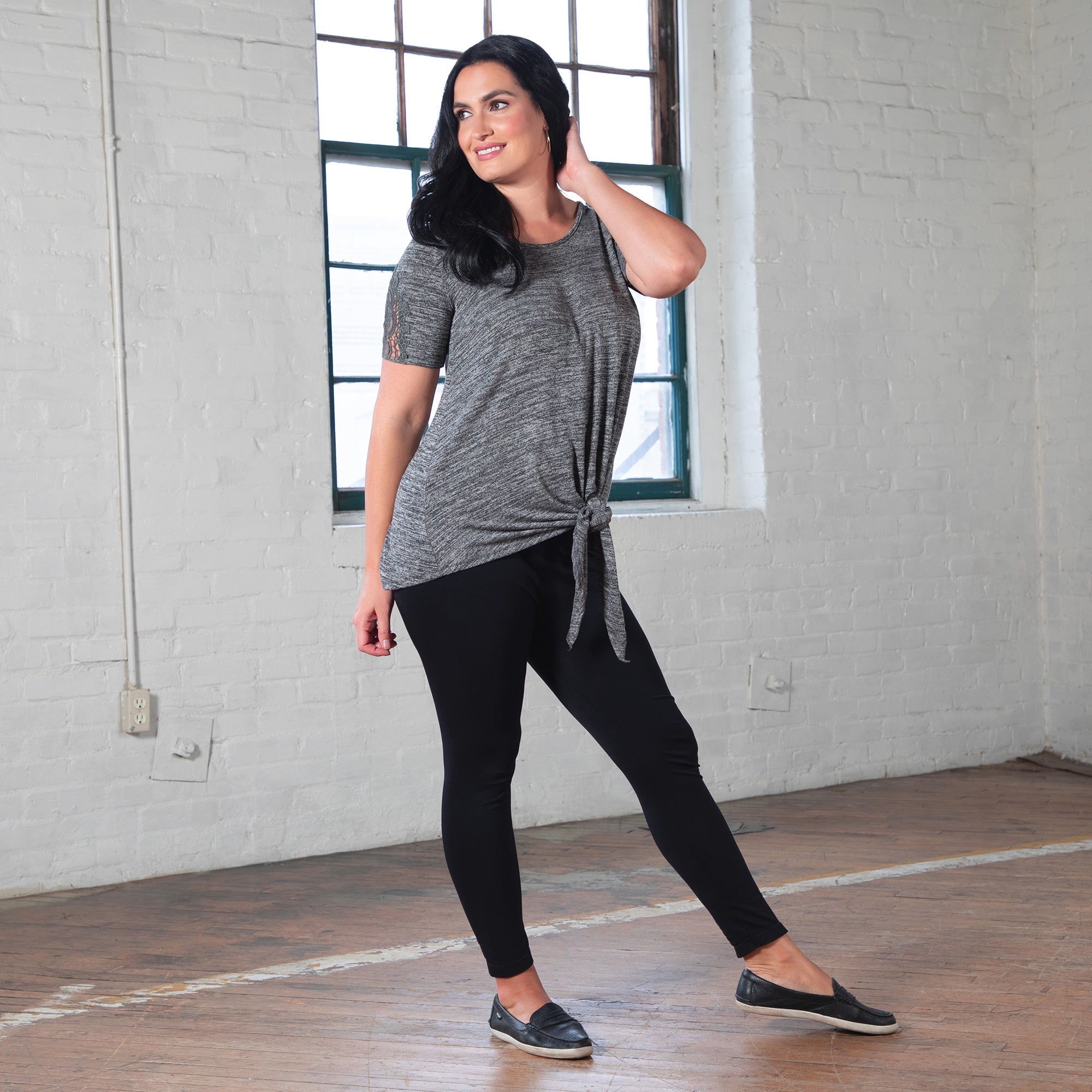Tie Knot Lace Short Sleeve Shirt - Aaria Tees Aaria Tees