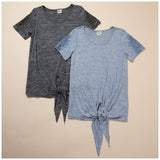 Tie Knot Lace Short Sleeve Shirt - Aaria Tees Aaria Tees
