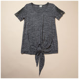 Tie Knot Lace Short Sleeve Shirt - Aaria Tees Aaria Tees
