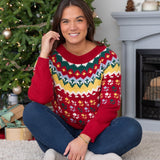 Nordic Paw Print Knitted Sweater - Aaria Tees Aaria Tees