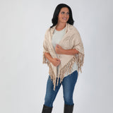 Oversized Vegan Leather Wrap with Fringe - Aaria Tees Aaria Tees