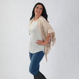 Oversized Vegan Leather Wrap with Fringe - Aaria Tees Aaria Tees