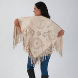 Oversized Vegan Leather Wrap with Fringe - Aaria Tees Aaria Tees