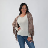 Oversized Vegan Leather Wrap with Fringe - Aaria Tees Aaria Tees