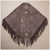 Oversized Vegan Leather Wrap with Fringe - Aaria Tees Aaria Tees