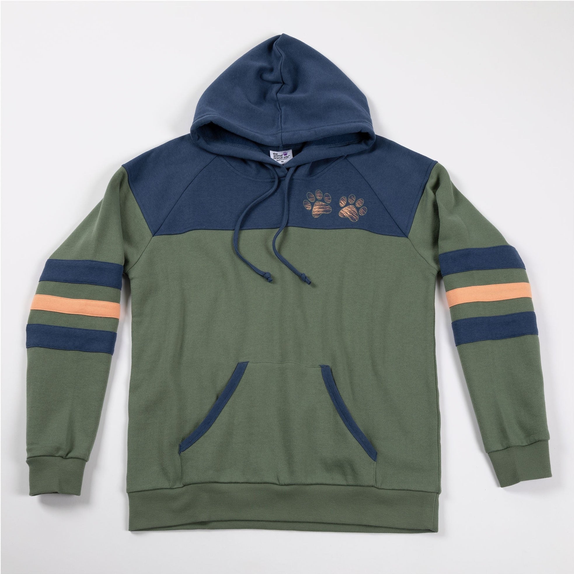 Paw Stripe Crossover Applique Hoodie - Aaria Tees Aaria Tees