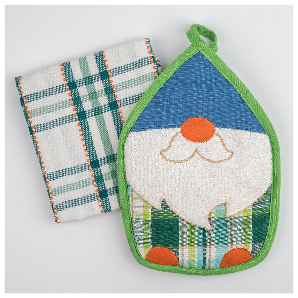 Garden Gnome Pot Holder & Dish Towel Set - Aaria Tees