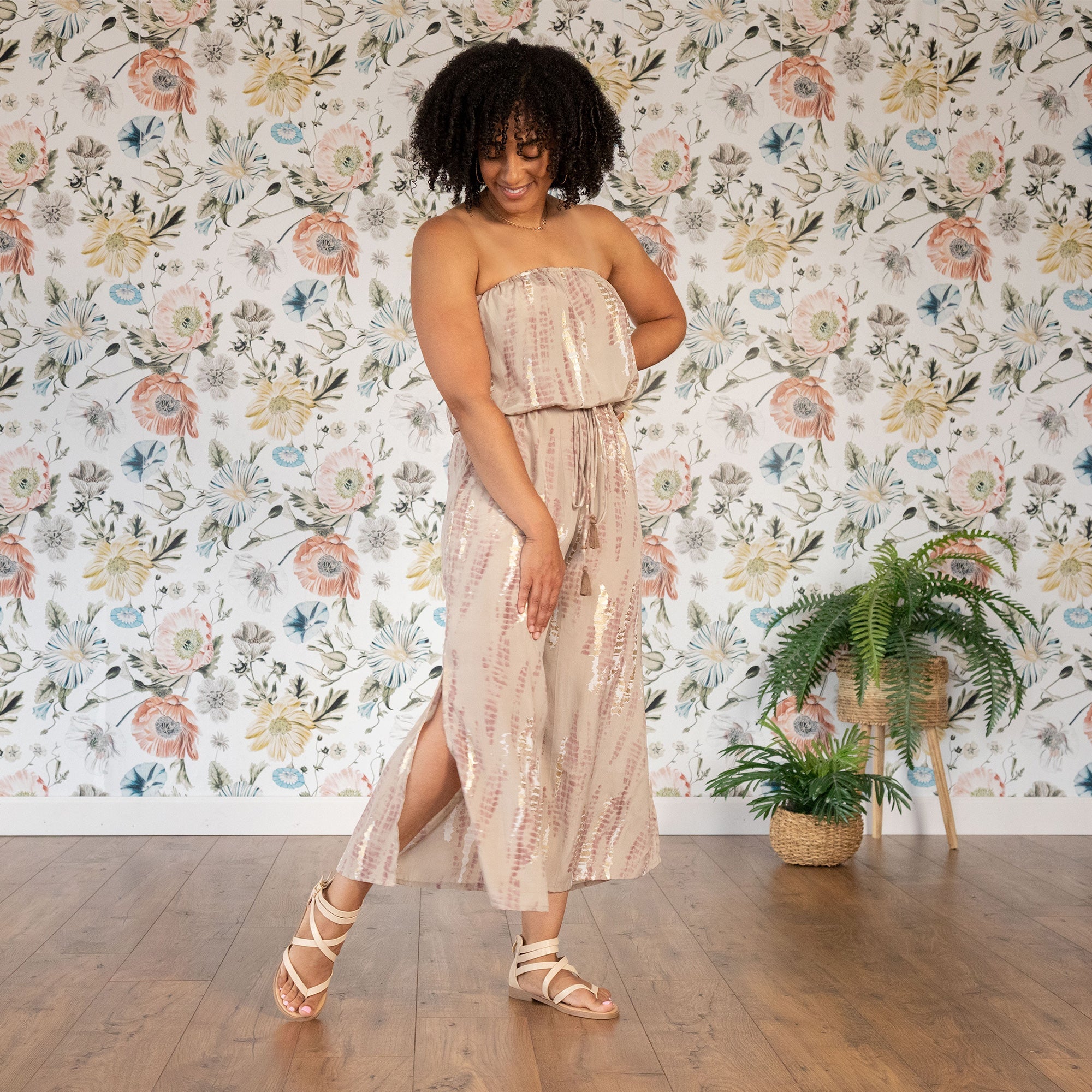 Saree Inspired Strapless Jumpsuit - Aaria Tees Aaria Tees