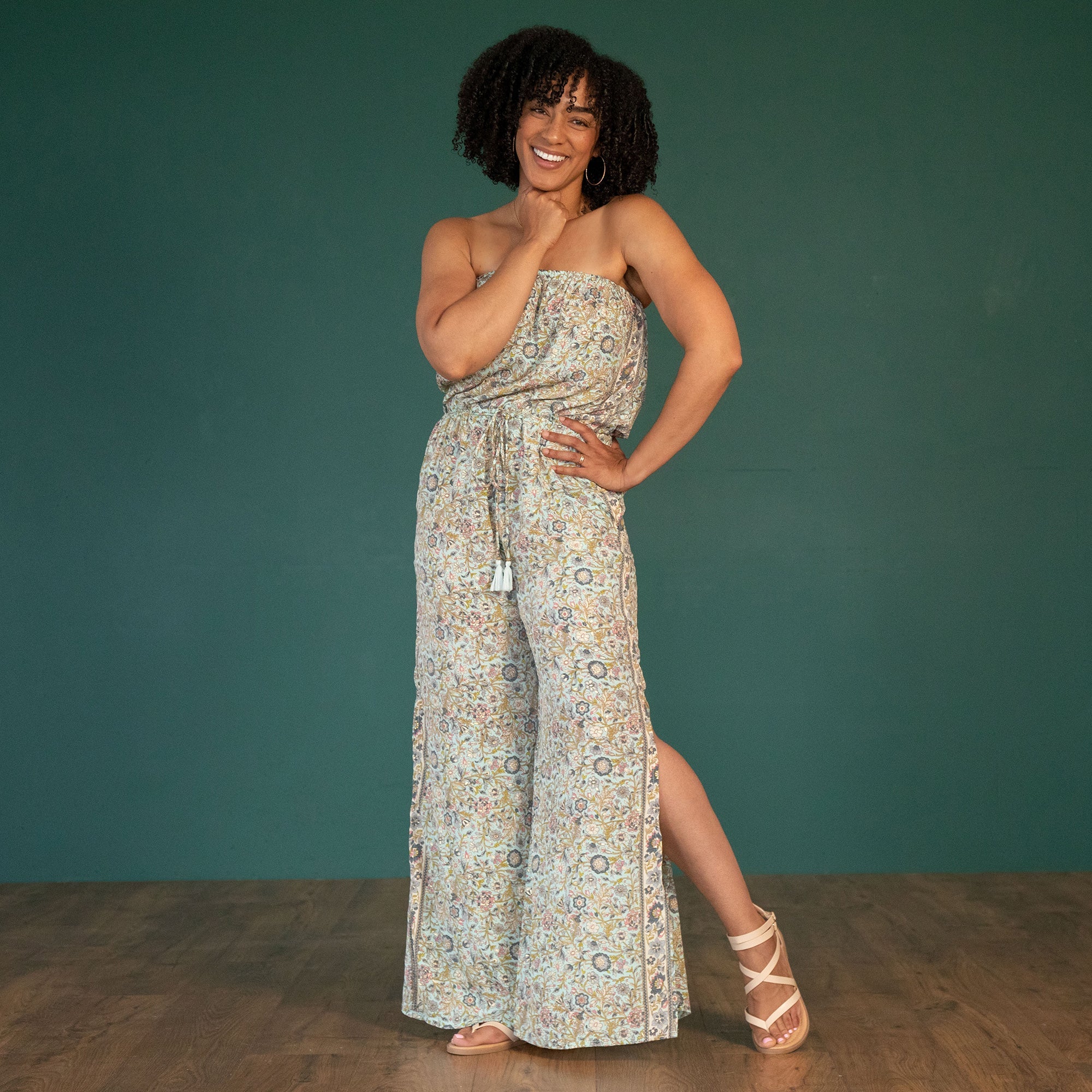 Saree Inspired Strapless Jumpsuit - Aaria Tees Aaria Tees