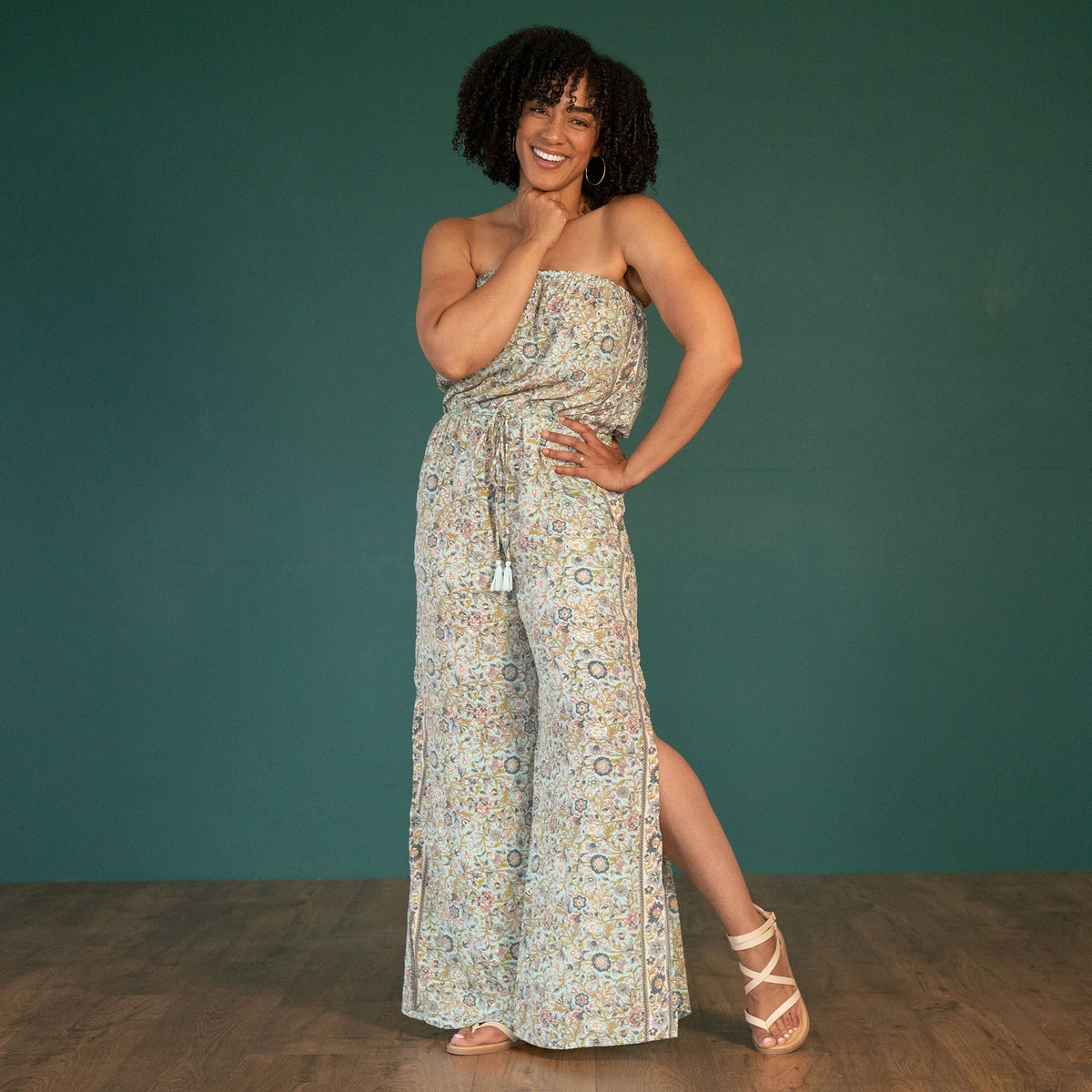 Saree Inspired Strapless Jumpsuit - Aaria Tees