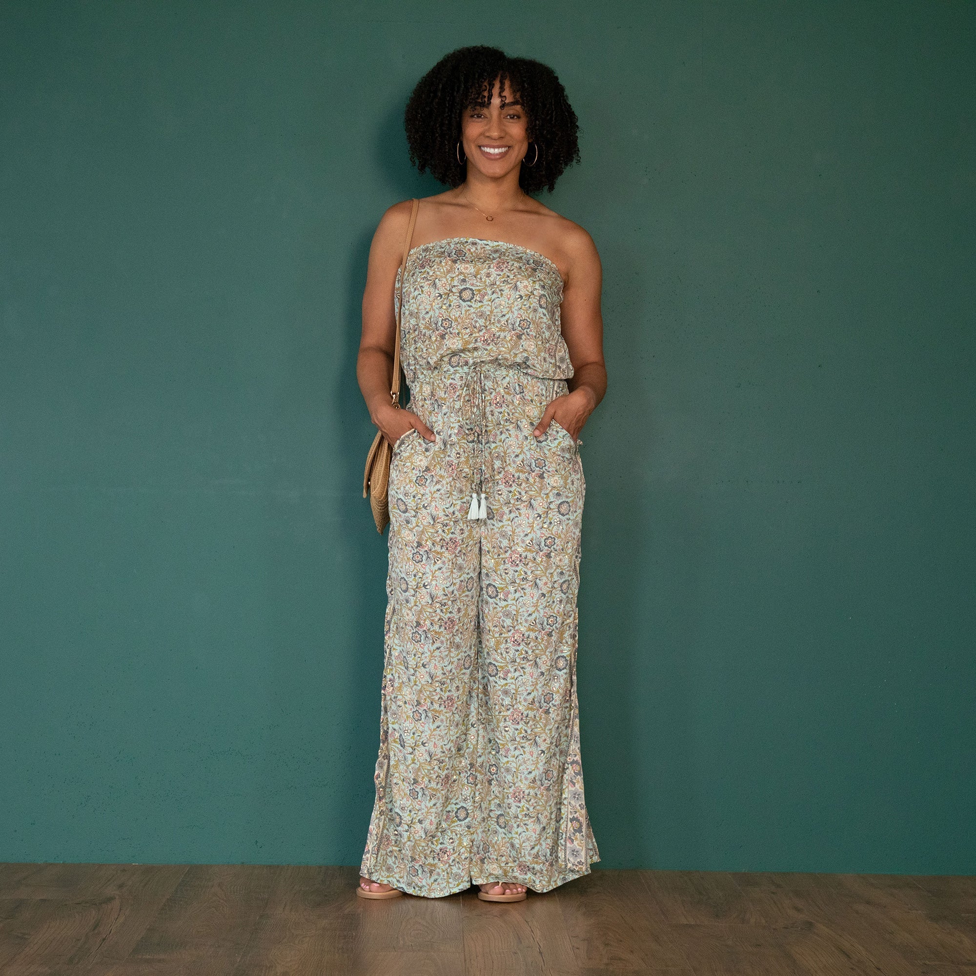 Saree Inspired Strapless Jumpsuit - Aaria Tees Aaria Tees