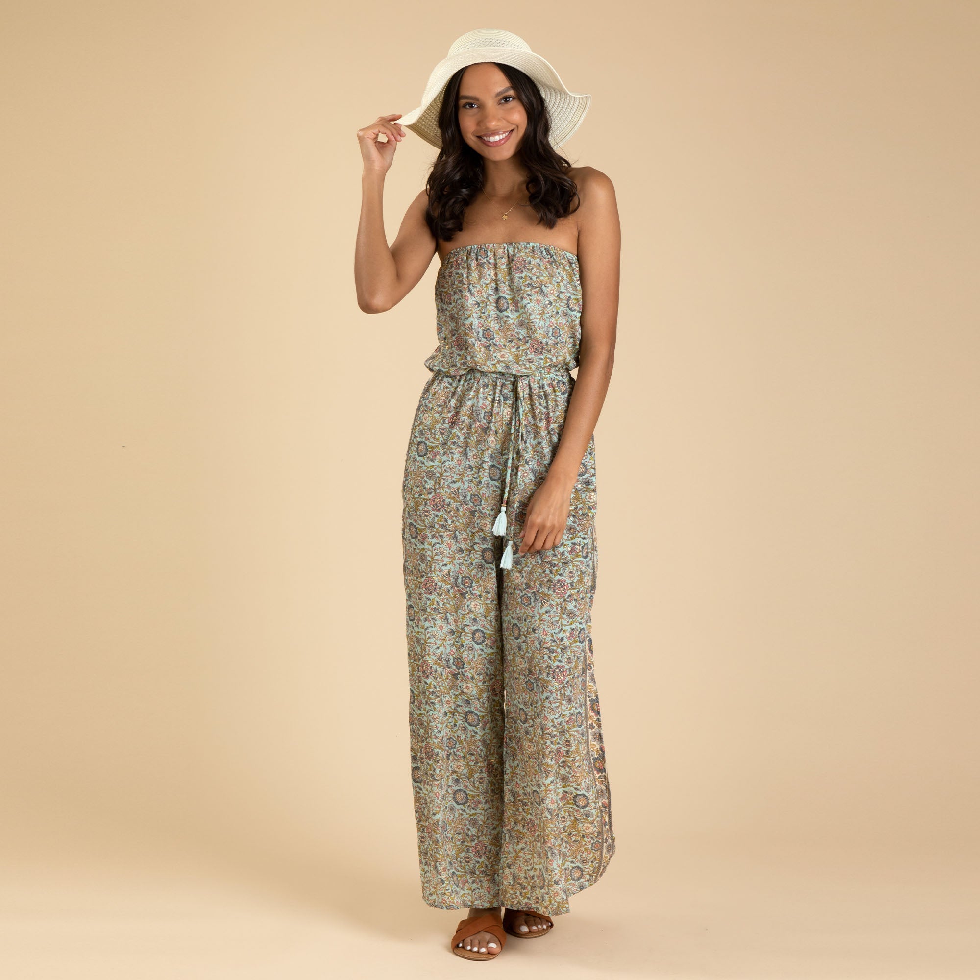 Saree Inspired Strapless Jumpsuit - Aaria Tees Aaria Tees