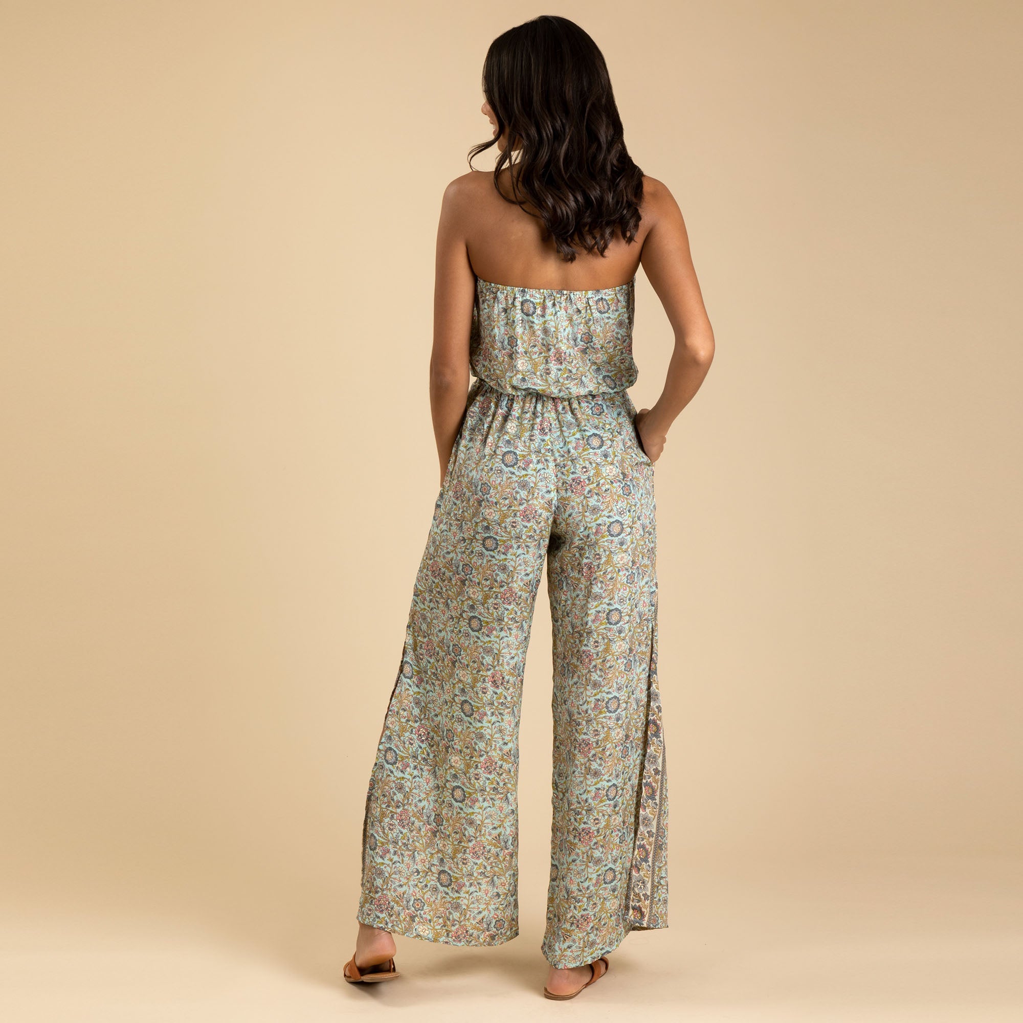 Saree Inspired Strapless Jumpsuit - Aaria Tees Aaria Tees