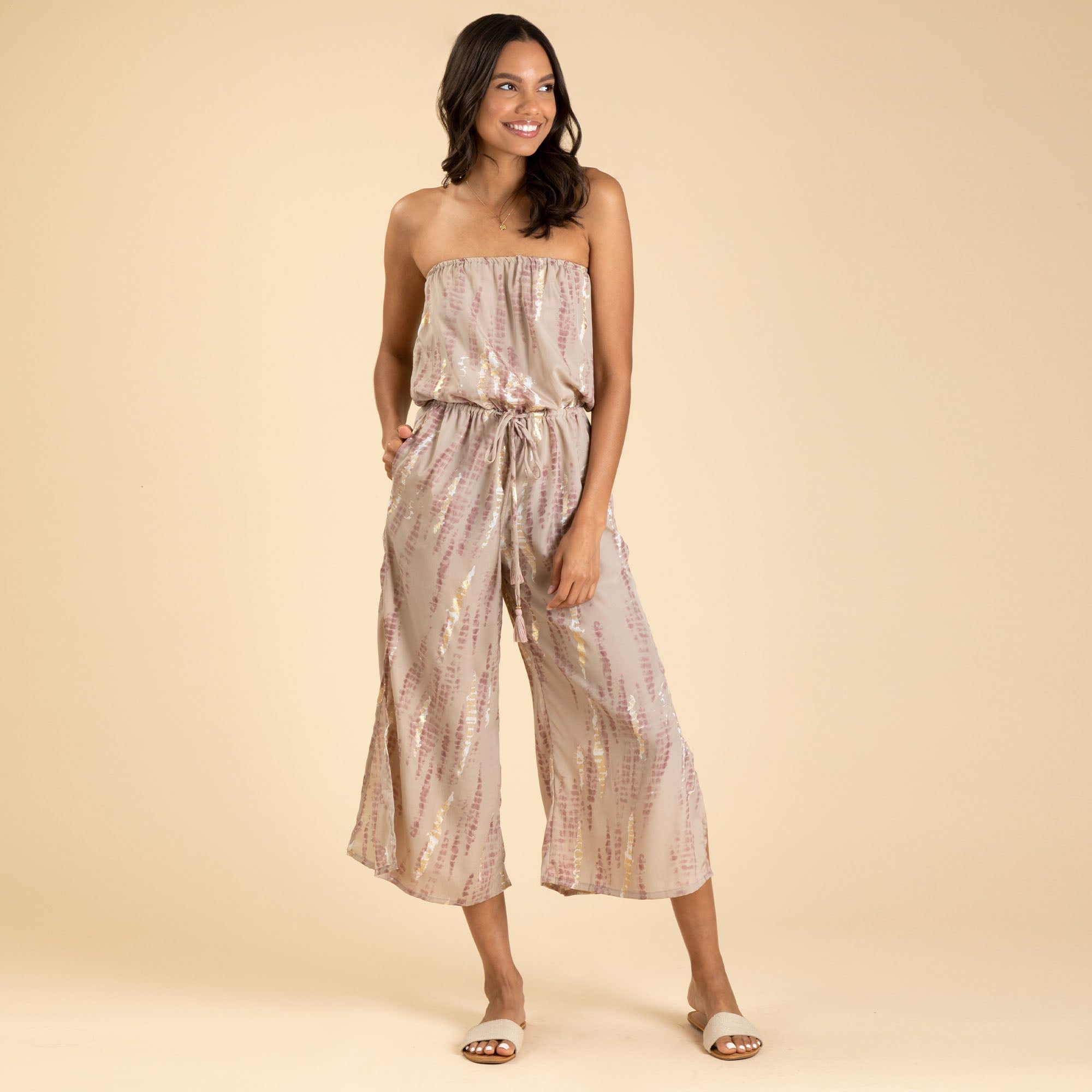 Saree Inspired Strapless Jumpsuit - Aaria Tees Aaria Tees