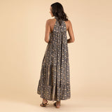 Saree Inspired Maxi Tiered Dress - Aaria Tees Aaria Tees