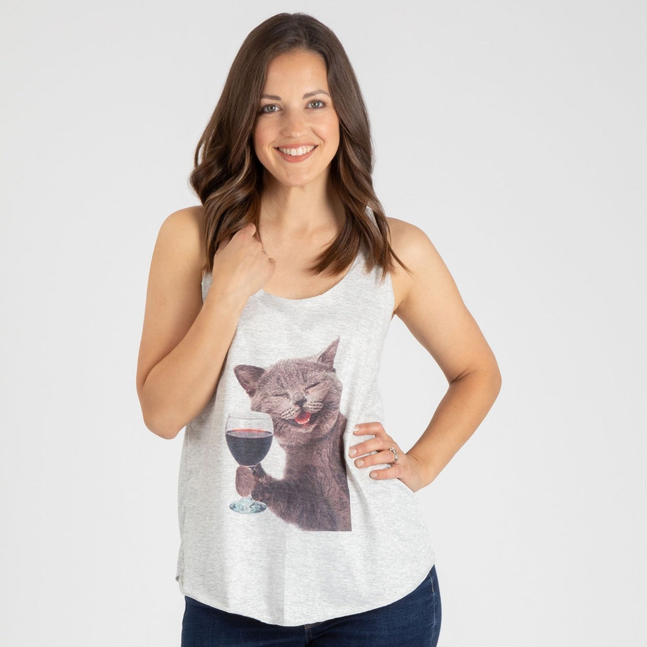 Cat Happy Hour Tank Top - Aaria Tees Aaria Tees