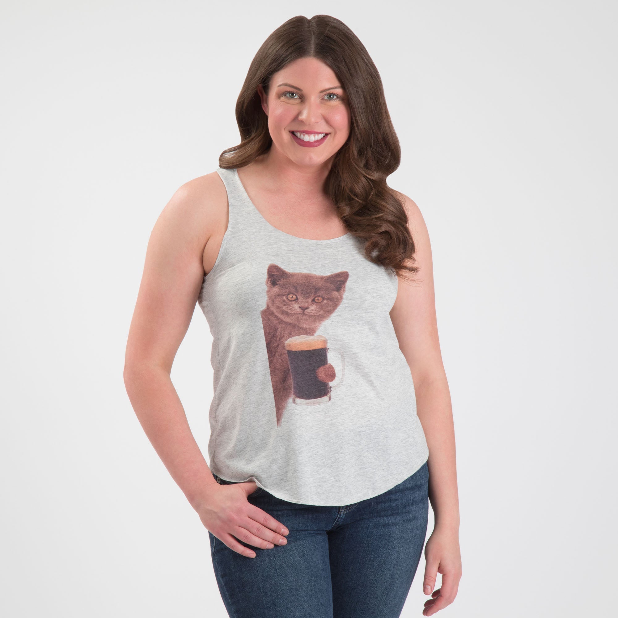 Cat Happy Hour Tank Top - Aaria Tees Aaria Tees