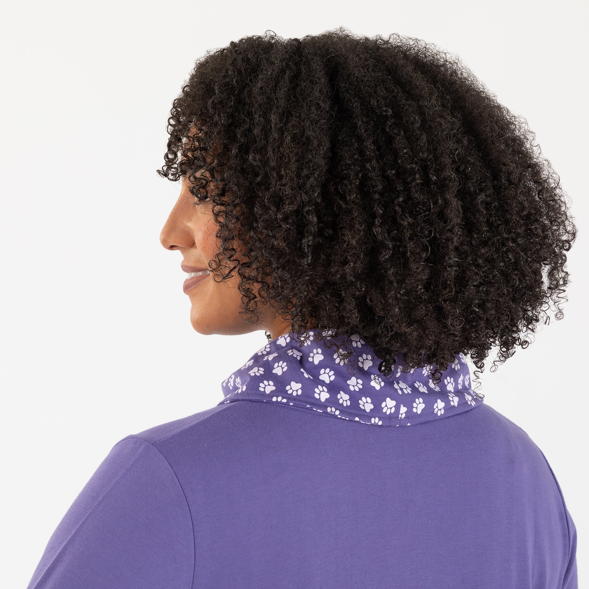 Paw Print Shawl Collar Top - Aaria Tees Aaria Tees