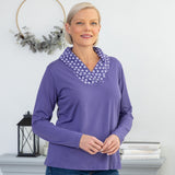 Paw Print Shawl Collar Top - Aaria Tees Aaria Tees