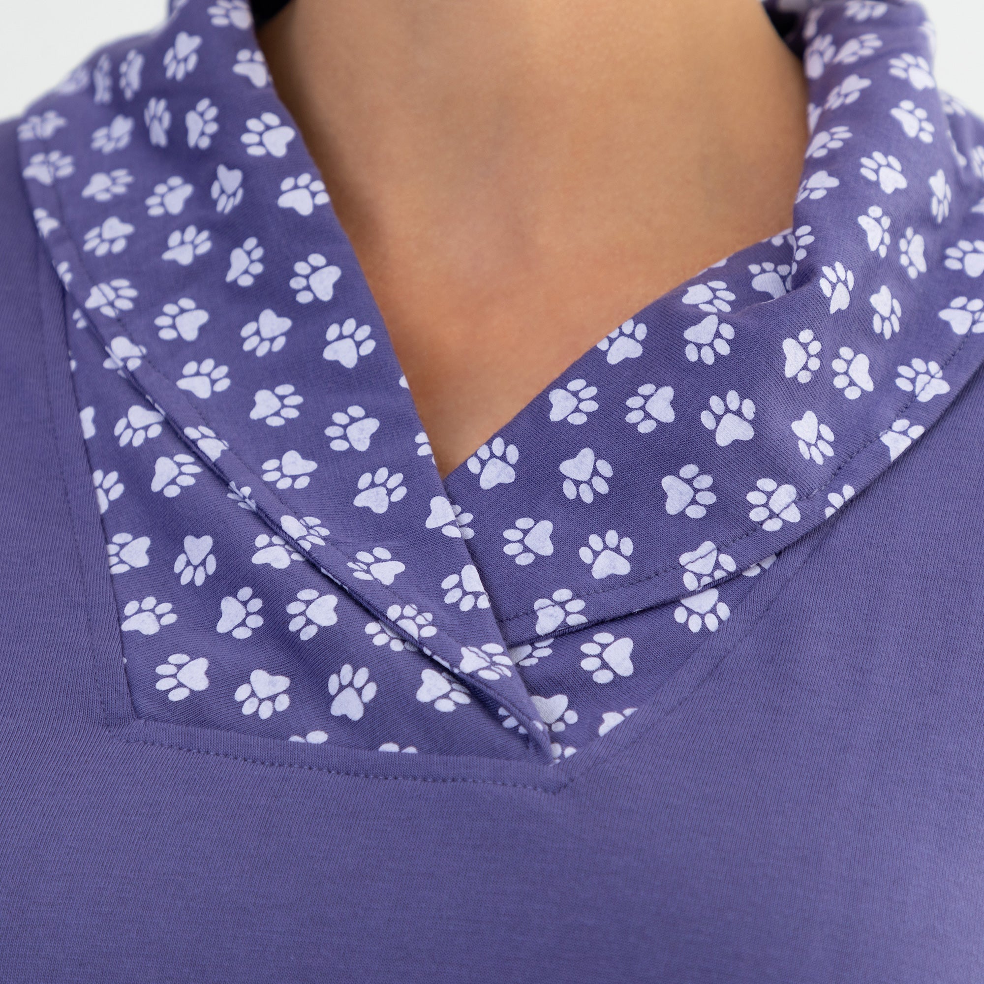 Paw Print Shawl Collar Top - Aaria Tees Aaria Tees