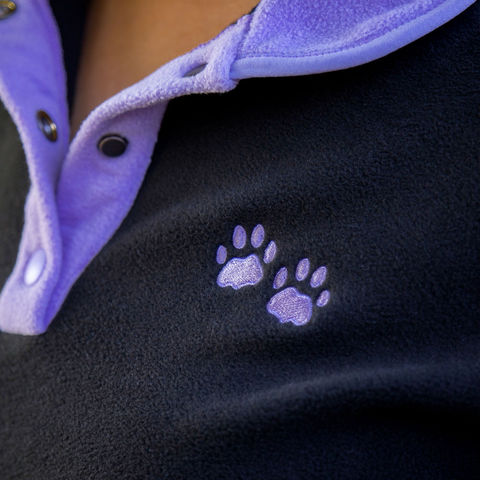 Paw Print Cadet Snap Fleece Pullover - Aaria Tees Aaria Tees