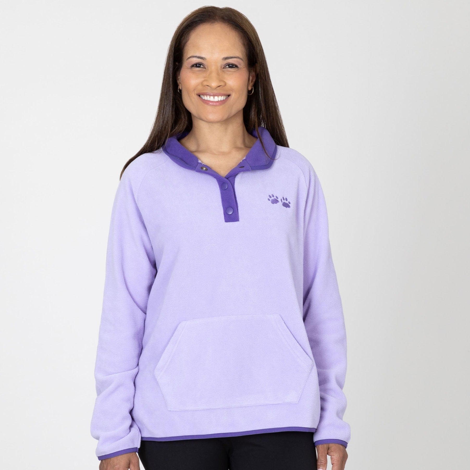 Paw Print Cadet Snap Fleece Pullover - Aaria Tees Aaria Tees