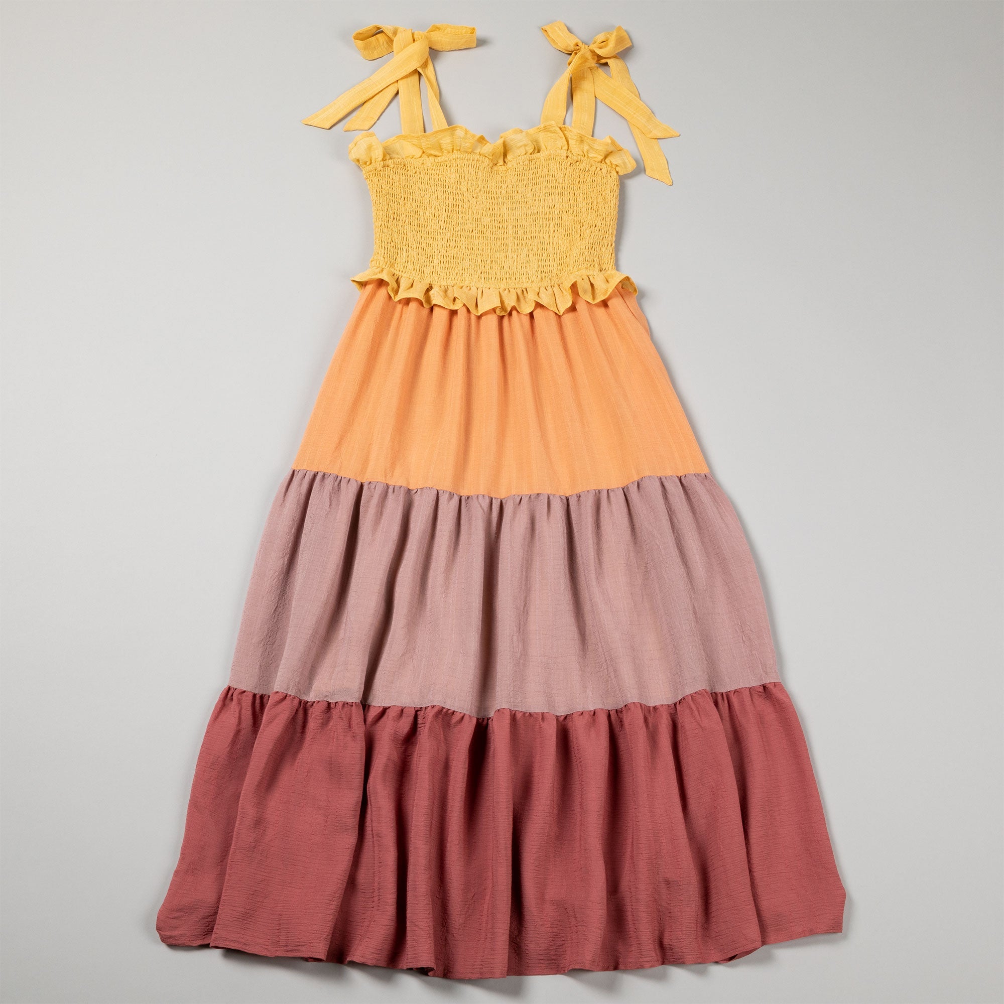 Color-Block Tie Shoulder Midi Dress - Aaria Tees Aaria Tees