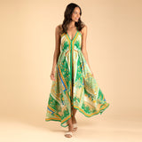 Handkerchief Halter Midi Dress - Aaria Tees Aaria Tees
