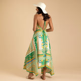 Handkerchief Halter Midi Dress - Aaria Tees Aaria Tees