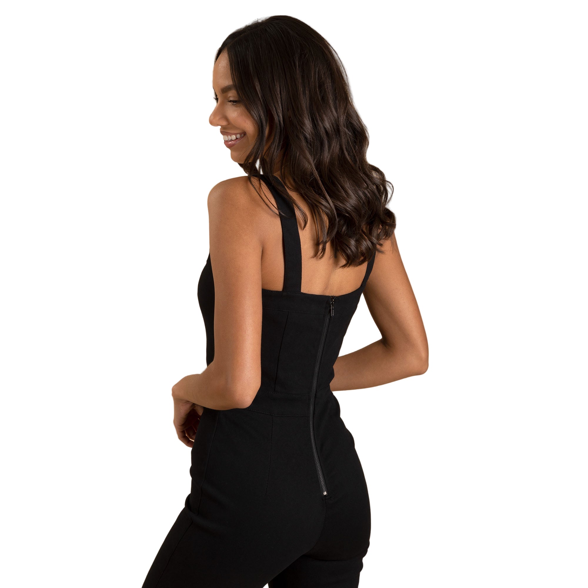 Black Denim Wide Leg Jumpsuit - Aaria Tees Aaria Tees